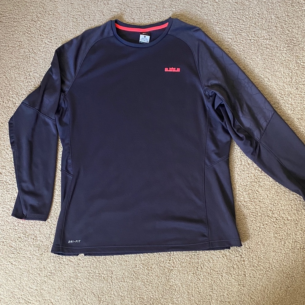 Nike Lebron Deep Purple  Long Sleeve with Pink Logo - Dri Fit - XL